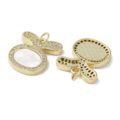 Brass Micro Pave Cubic Zirconia Pendants&nbsp;KK-G485-30D-G