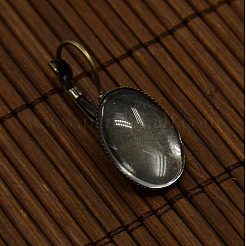 18x13mm Clear Oval Magnifying Glass Cabochon Cover for Brass Leverback Hoop Earring Making&nbsp;DIY-X0148-AB-NF