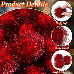 32Pcs Faux Fur Soft Sequins Pompom Ball&nbsp;DIY-SC0033-96C