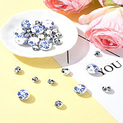 30Pcs 3 Styles Floral Printed Porcelain Beads&nbsp;PORC-FS0001-05