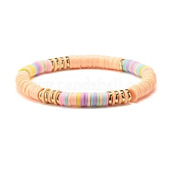 Synthetic Hematite & Polymer Clay Heishi Beads Stretch Bracelets Set&nbsp;BJEW-JB07381