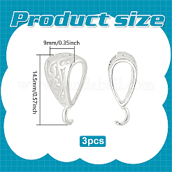 3Pcs 925 Sterling Silver Tube Bails&nbsp;STER-PH0002-68