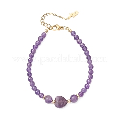 Heart Gemstone Bead Bracelets&nbsp;BJEW-JB13297