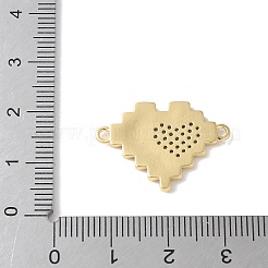 Brass Micro Pave Cubic Zirconia Heart Connector Charms&nbsp;KK-A252-28G-01