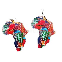 Printed Wood Dangle Earrings&nbsp;FS-WGB0246-01