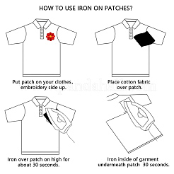 50Pcs 5 Colors Computerized Embroidery Cloth Iron on/Sew on Patches&nbsp;PATC-CY0001-17B