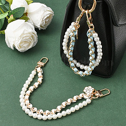 2Pcs 2 Colors Alloy Flower Phone Hand Strap Chains&nbsp;AJEW-SC0004-10C