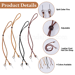 4Pcs Leather Cord Hat Chin Strap&nbsp;HJEW-HS00100