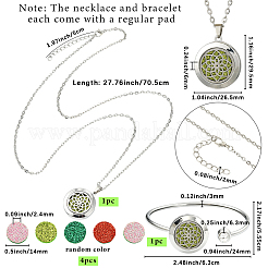 1Pc Stainless Steel Open Cuff Bangles & 1Pc Stainless Steel Pendant Neclace&nbsp;AJEW-SC0004-06D