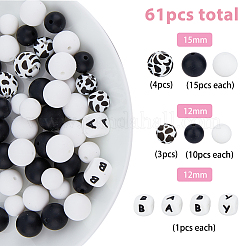 61Pcs 9 Style Silicone Beads&nbsp;SIL-HY0001-13