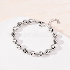 Brass Ball Link Chain Bracelets for Women&nbsp;BJEW-H640-02B-P