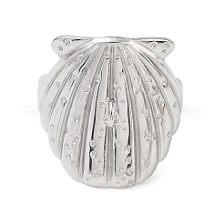 Shell Shaped 304 Stainless Steel Finger Rings Components&nbsp;SA-CBA45D5-13P