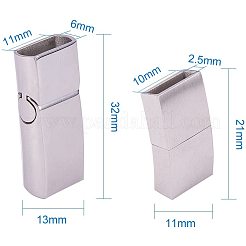 304 Stainless Steel Matte Magnetic Bracelet Clasps&nbsp;STAS-PH0018-11-WH