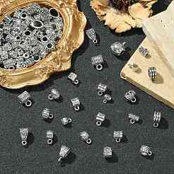 100Pcs 20 Styles Tibetan Style Alloy Tube Bails&nbsp;FIND-CJ0002-13