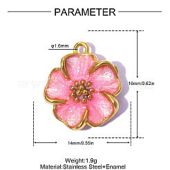 304 Stainless Steel Enamel Pendants&nbsp;STAS-OY015-26G-01