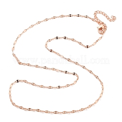 Brass Dapped Chains Necklaces for Women&nbsp;NJEW-D302-23RG