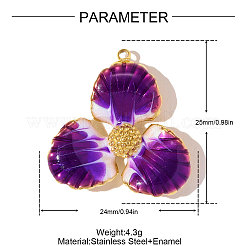 304 Stainless Steel Enamel Pendants&nbsp;STAS-OY010-52G