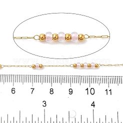 Handmade 304 Stainless Steel & Glass Beaded Chains&nbsp;CHS-L031-01G-04