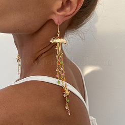 Alloy Jellyfish Tassel Dangle Earrings&nbsp;FS-WGBA216-04