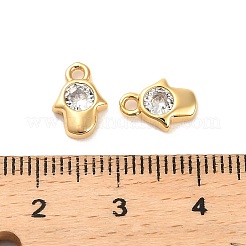 Brass Cubic Zirconia Charms&nbsp;KK-D300-02G