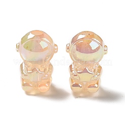 UV Plating Rainbow Iridescent Acrylic Beads&nbsp;PACR-M002-06