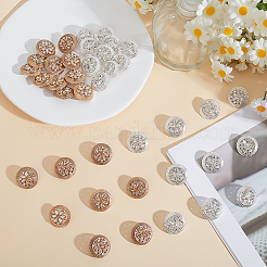 40Pcs 2 Colors Alloy Rhinestone Shank Buttons&nbsp;BUTT-ME0001-29