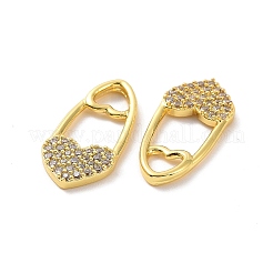 Brass Micro Pave Clear Cubic Zirconia Pendants&nbsp;KK-E068-VF194