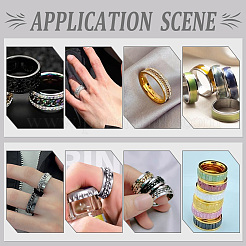 9Pcs 3 Style 304 Stainless Steel Grooved Finger Ring Settings&nbsp;STAS-UN0034-96