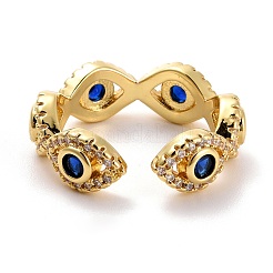 Evil Eye Cubic Zirconia Cuff Ring&nbsp;X-RJEW-E170-08G