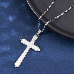 Cross 304 Stainless Steel Pendant Necklaces&nbsp;NJEW-H059-09P