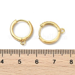 SHEGRACE Brass Micro Pave Clear Cubic Zirconia Hoop Earrings Findings&nbsp;XGR0155G-95G