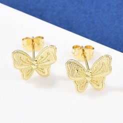 Brass Butterfly Stud Earrings&nbsp;EJEW-C152-02G