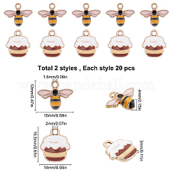 40Pcs 2 Styles Alloy Enamel Pendants&nbsp;ENAM-SC0002-08