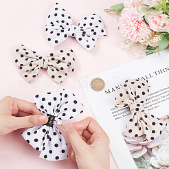 2 Pairs 2 Colors Polka Dot Pattern Cloth Bowknot Shoe Decorations&nbsp;FIND-CP0001-39