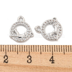 Brass Micro Pave Clear Cubic Zirconia Charms&nbsp;KK-Z044-20P