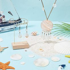 Flat Round Sea Shell Pendants&nbsp;SHEL-AR0001-17