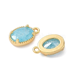 Brass Crushed Ice Cut Cubic Zirconia Pendants&nbsp;KK-D024-24C-G
