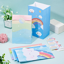 12Pcs 4 Styles Rainbow Print Kraft Paper Gift Bags&nbsp;AJEW-TA0003-38