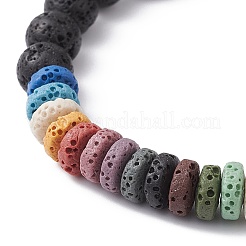 Dyed Natural Lava Rock Beaded Stretch Bracelets for Women&nbsp;BJEW-JB09665