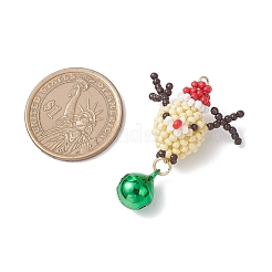 Christmas Glass Seed Beaded Reindeer Pendants&nbsp;PALLOY-MZ01062