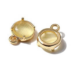Flat Round Brass Charms&nbsp;KK-D024-03E-G