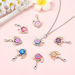 10Pcs Handmade Polymer Clay & Alloy Pendant Decoraions&nbsp;HJEW-YW00183