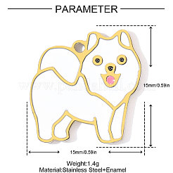 304 Stainless Steel Enamel Charms&nbsp;STAS-OY001-98G