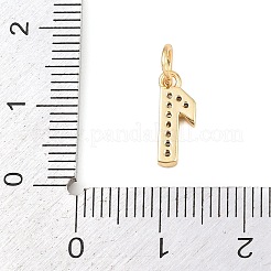 Brass Micro Pave Clear Cubic Zirconia Charms&nbsp;KK-G544-04G-01