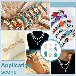 DIY Synthetic Turquoise & Natural Cowrie Shell Beads Jewelry Making Findings Kits&nbsp;DIY-NB0012-57