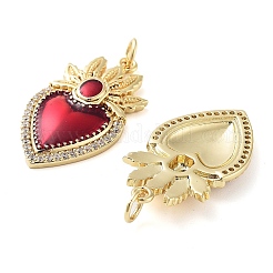 Rack Plating Brass Micro Pave Clear Grade AAA Cubic Zirconia Pendants&nbsp;KK-M280-10C-G