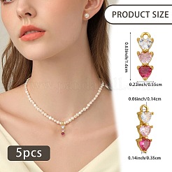 5Pcs Brass Micro Pave Cubic Zirconia Charms&nbsp;KK-SZ0007-56