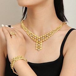 Zinc Alloy Rhinestone Bracelets & Earrings & Necklaces & Rings Sets&nbsp;FS-WG1CFA3-01