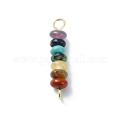 7 Chakra Gemstone Beaded Connector Charms&nbsp;PALLOY-JF02531-02