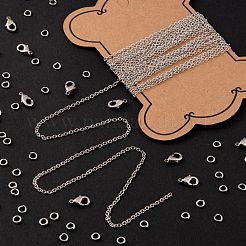 DIY 3m Oval Brass Cable Chains Necklace Making Kits&nbsp;DIY-FS0001-21P